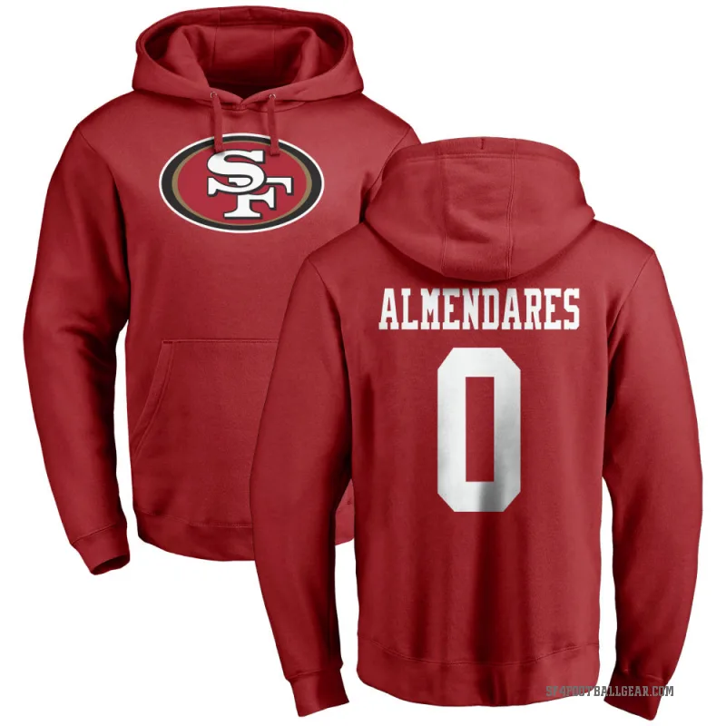 Kenneth Almendares Men's Red San Francisco 49ers Pro Line Logo Pullover Hoodie