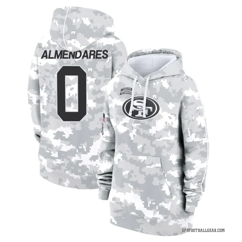 Kenneth Almendares Women's Camo San Francisco 49ers Arctic 2024 Salute to Service Club Fleece Pullover Hoodie