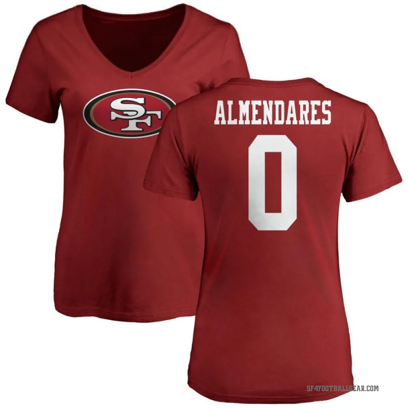 Kenneth Almendares Women's Red San Francisco 49ers Logo Slim Fit T-Shirt -