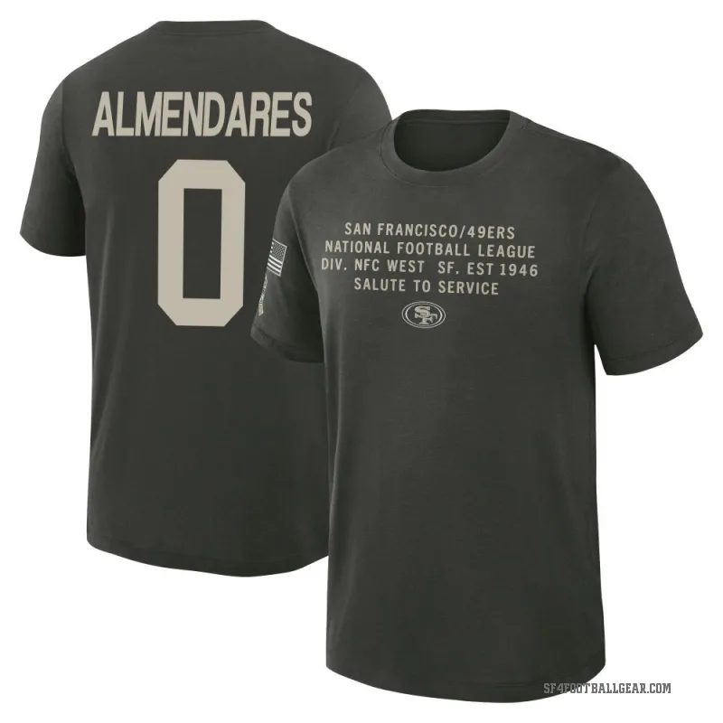 Kenneth Almendares Youth Green San Francisco 49ers Dark/ 2025 Salute to Service Sideline Slub T-Shirt