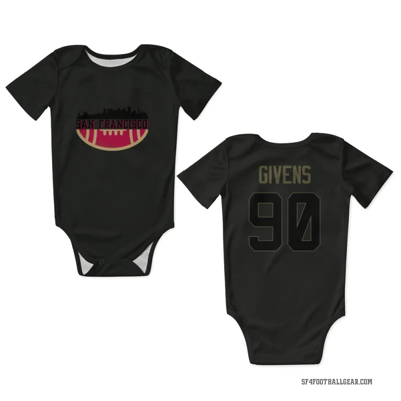 Kevin Givens  Black San Francisco 49ers  Service Newborn & Infant Bodysuit