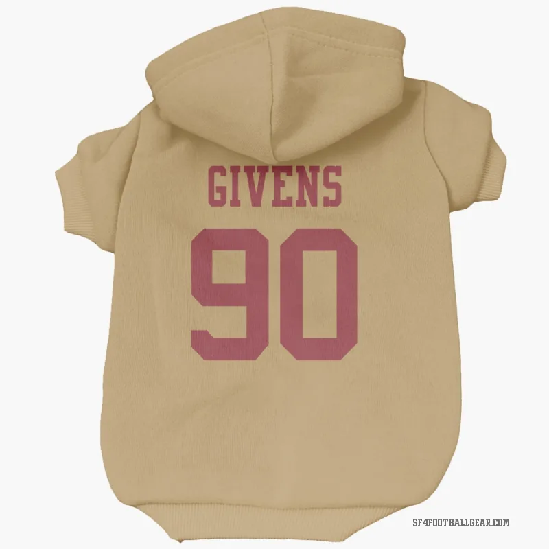 Kevin Givens  Gold San Francisco 49ers  Cat & Dog Pet Hoodie