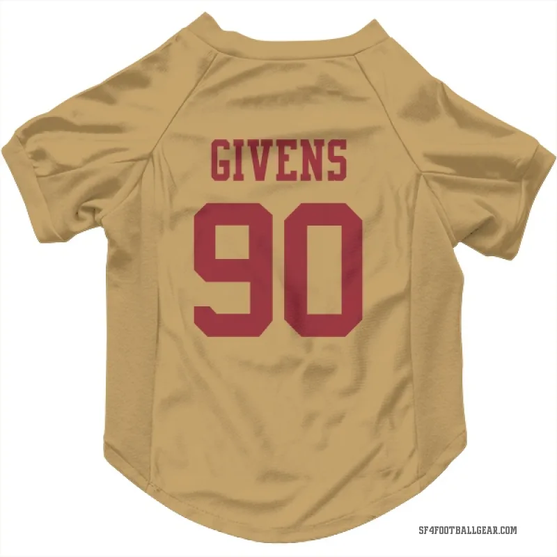 Kevin Givens  Gold San Francisco 49ers  Cat & Dog Pet Jersey