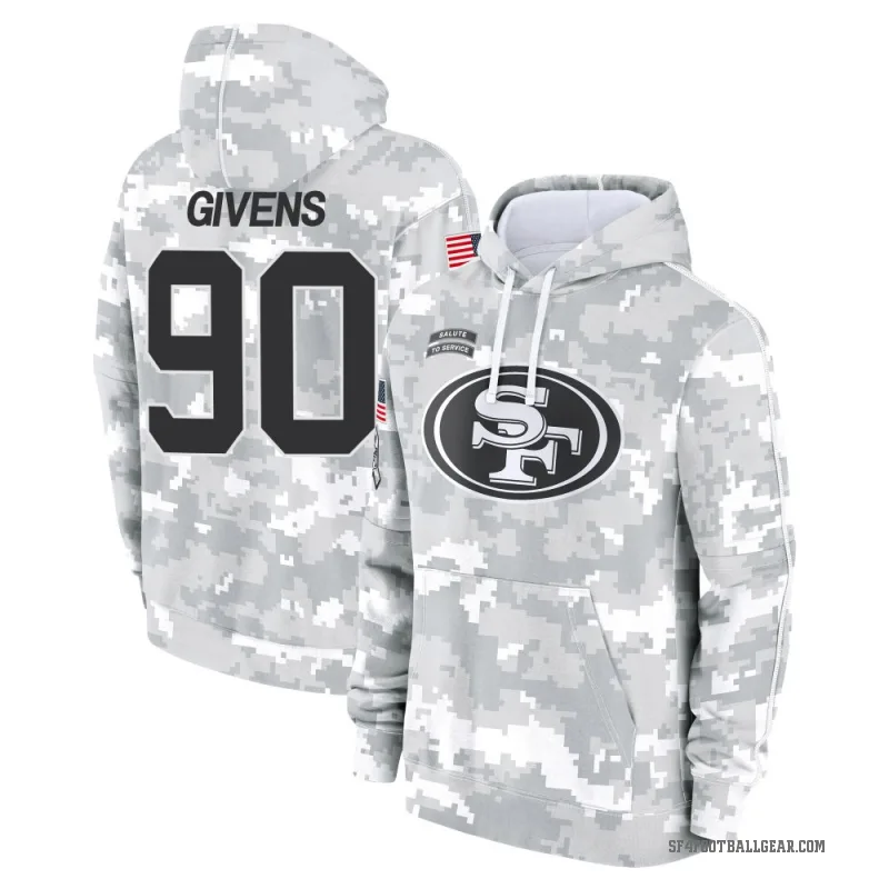 Kevin Givens Men's Camo San Francisco 49ers Arctic 2024 Salute to Service Club Fleece Pullover Hoodie