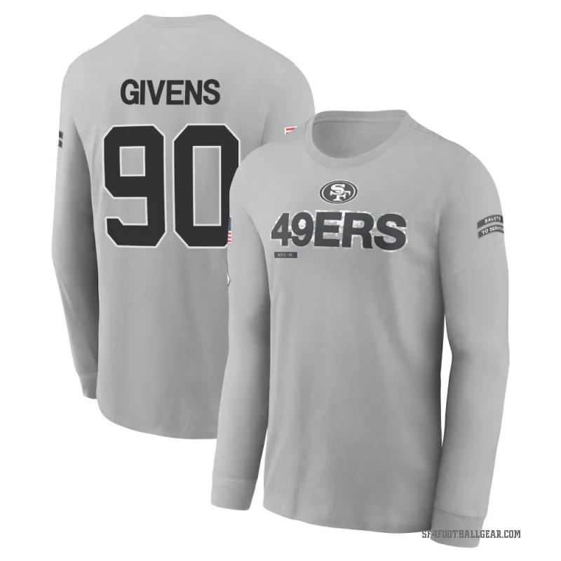 Kevin Givens Men's Gray San Francisco 49ers 2024 Salute to Service Long Sleeve T-Shirt