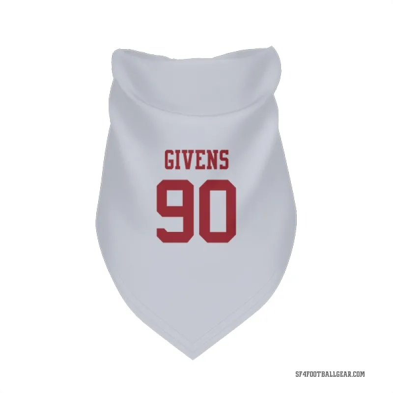 Kevin Givens  White San Francisco 49ers  Cat & Dog Pet Bandana
