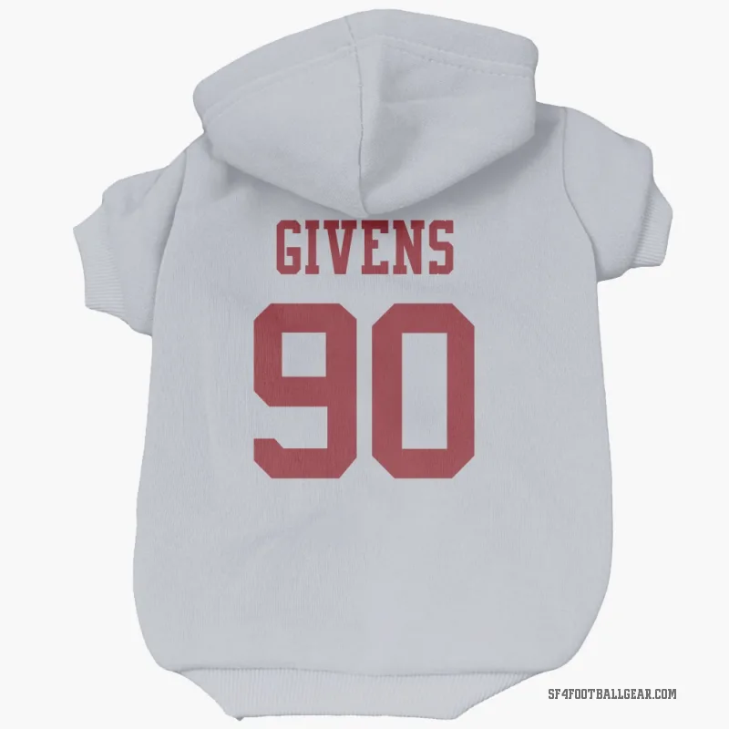 Kevin Givens  White San Francisco 49ers  Cat & Dog Pet Hoodie