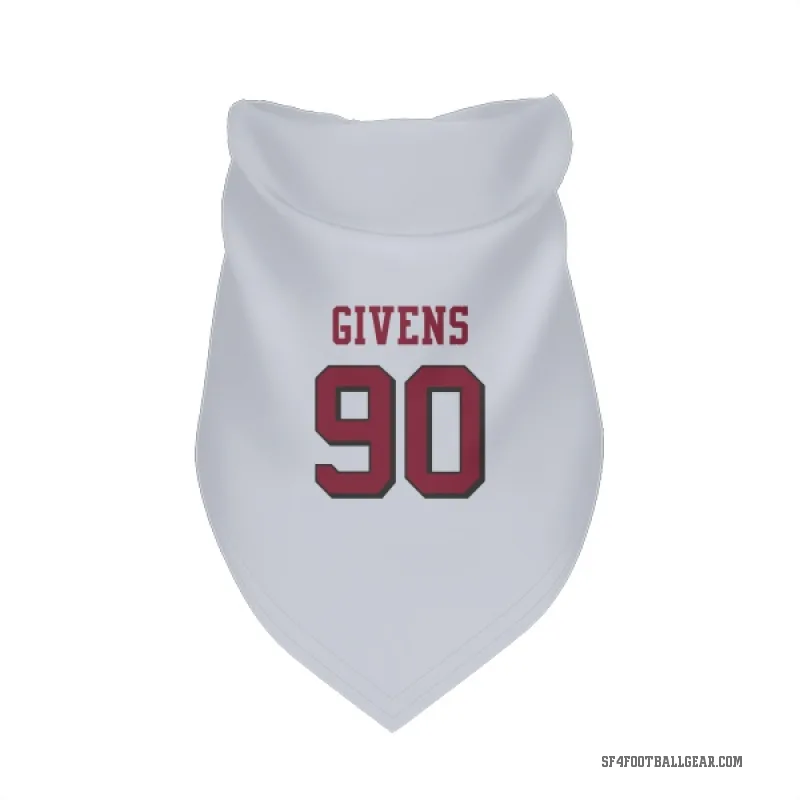 Kevin Givens  White San Francisco 49ers  Rush Cat & Dog Pet Bandana