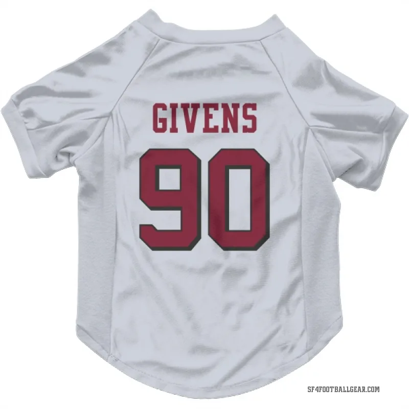 Kevin Givens  White San Francisco 49ers  Rush Cat & Dog Pet Jersey