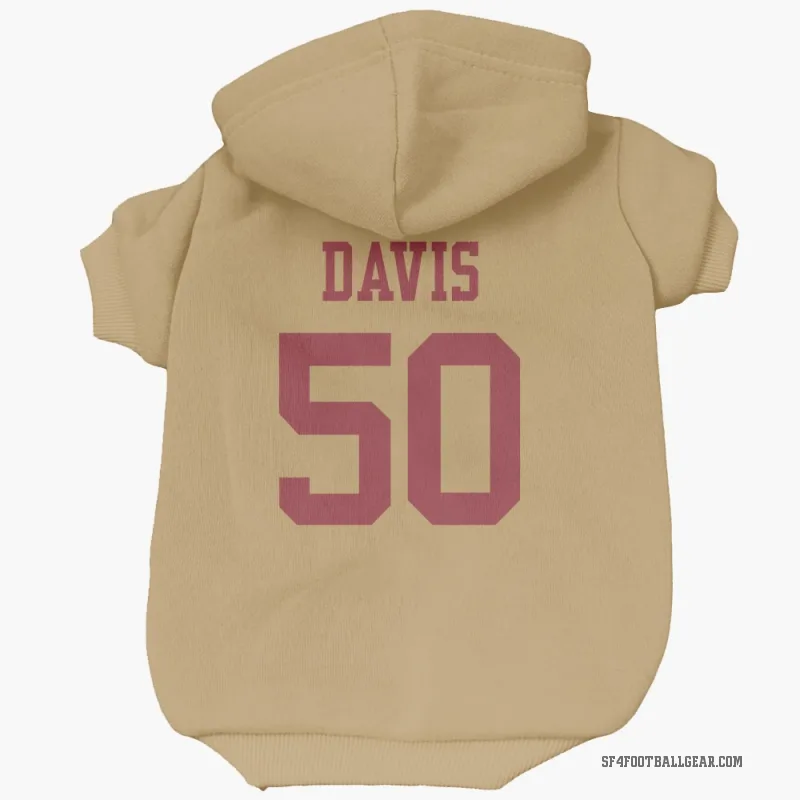 Khalil Davis  Gold San Francisco 49ers  Cat & Dog Pet Hoodie