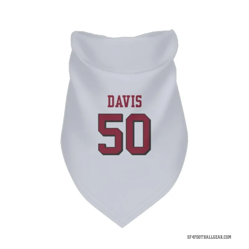 Khalil Davis  White San Francisco 49ers  Rush Cat & Dog Pet Bandana