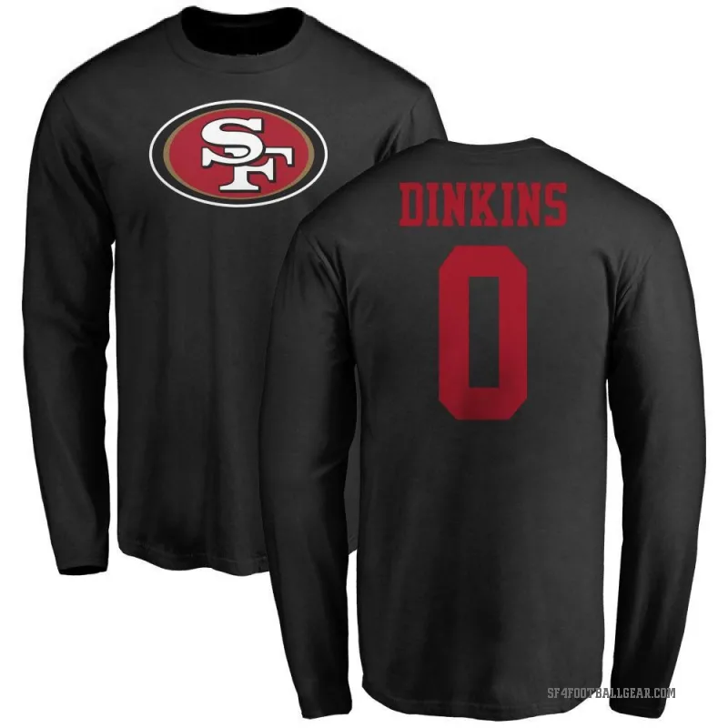 Khalil Dinkins Men's Black San Francisco 49ers Logo Long Sleeve T-Shirt -