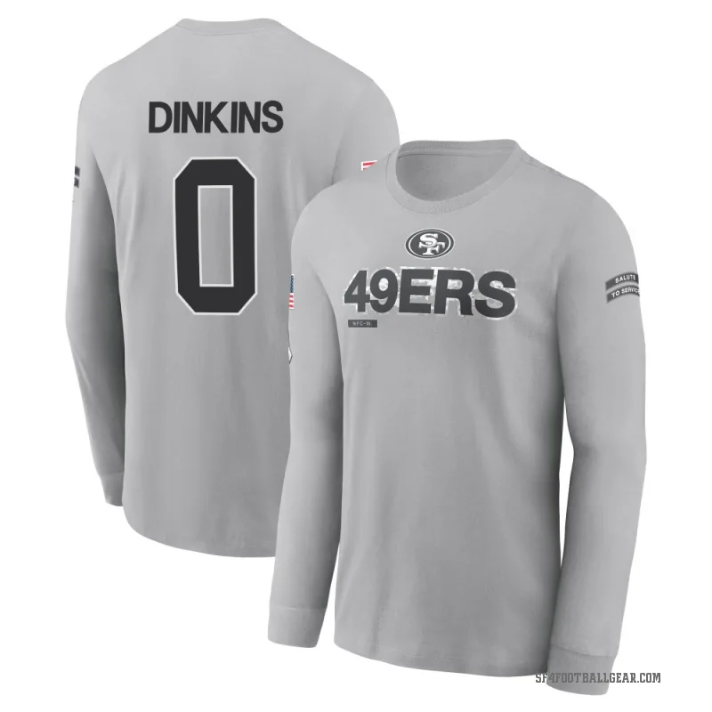 Khalil Dinkins Men's Gray San Francisco 49ers 2024 Salute to Service Long Sleeve T-Shirt
