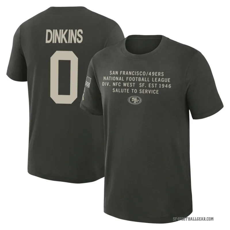 Khalil Dinkins Men's Green San Francisco 49ers Dark/ 2025 Salute to Service Sideline Slub T-Shirt