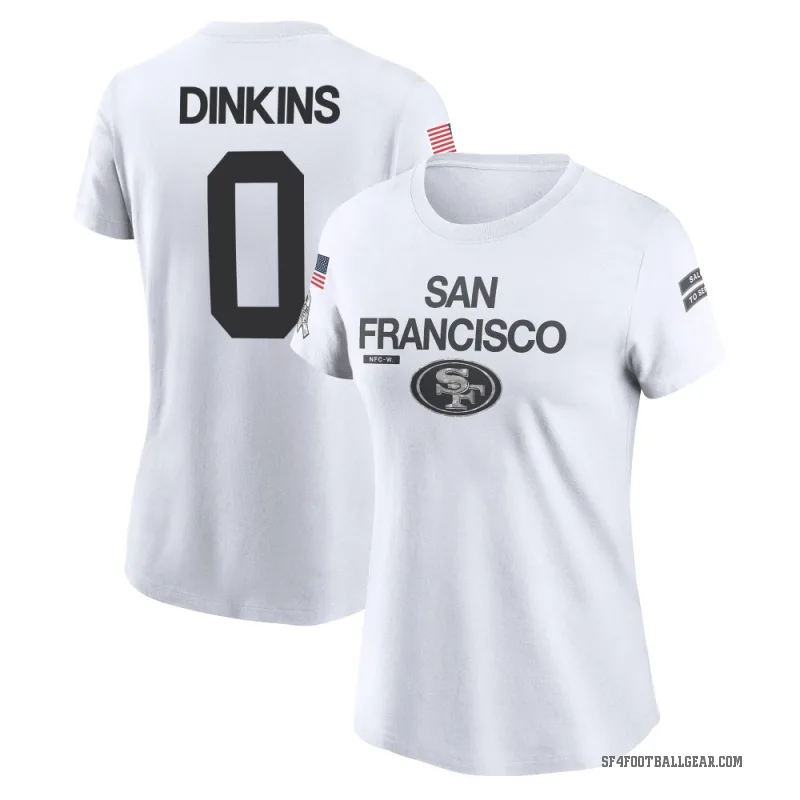 Khalil Dinkins Women's White San Francisco 49ers 2024 Salute to Service Performance T-Shirt