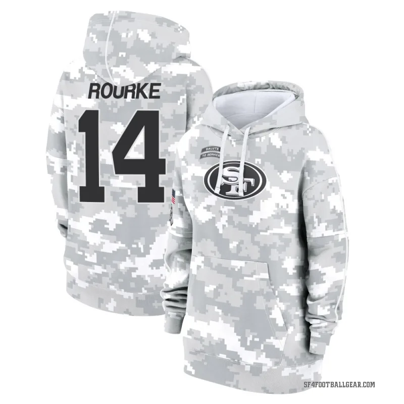 Kurtis Rourke Women's Camo San Francisco 49ers Arctic 2024 Salute to Service Club Fleece Pullover Hoodie