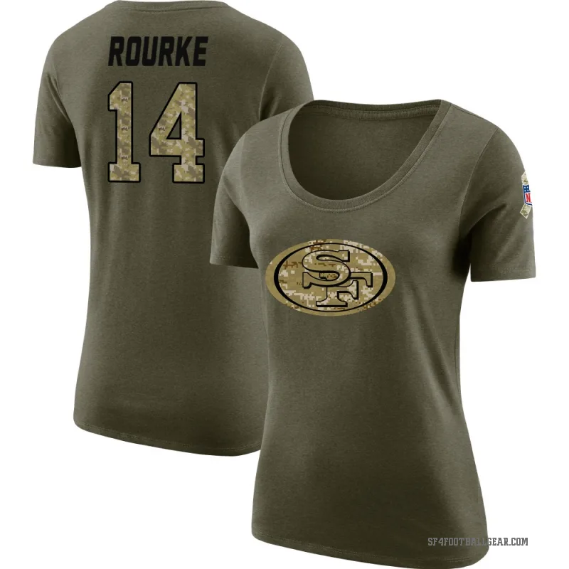 Kurtis Rourke Women's Olive San Francisco 49ers Salute to Service Scoop Neck T-Shirt