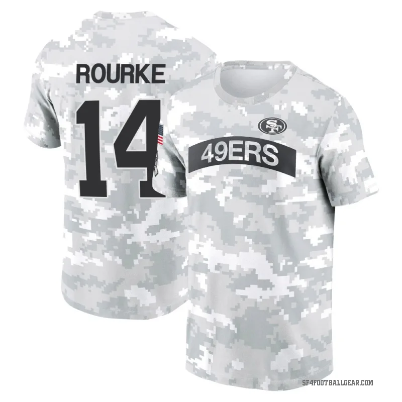 Kurtis Rourke Youth Camo San Francisco 49ers Arctic 2024 Salute to Service Performance T-Shirt