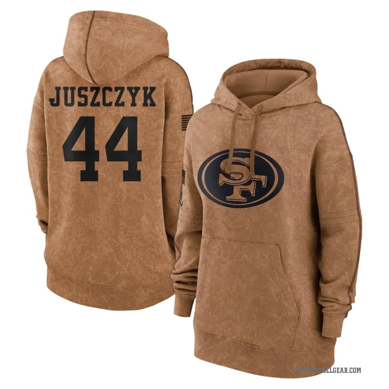 Kyle Juszczyk Women's Brown San Francisco 49ers 2023 Salute To Service Pullover Hoodie