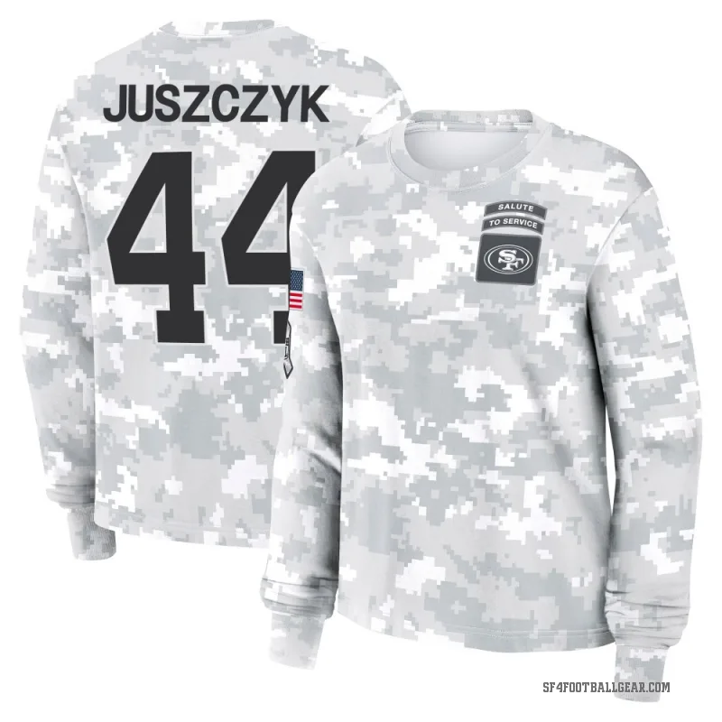 Kyle Juszczyk Women's Camo San Francisco 49ers Arctic 2024 Salute to Service Long Sleeve T-Shirt