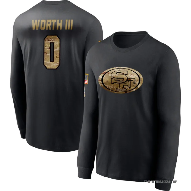 Larry Worth III Men's Black San Francisco 49ers 2020 Salute To Service Sideline Performance Long Sleeve T-Shirt