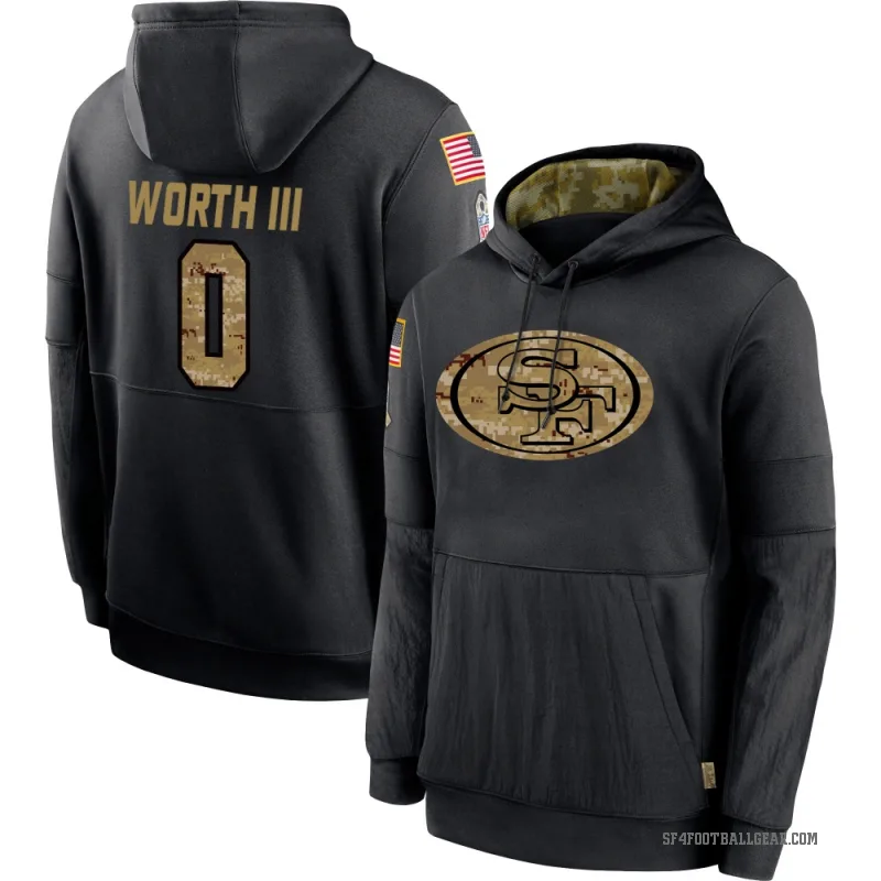 Larry Worth III Men's Black San Francisco 49ers 2020 Salute to Service Sideline Performance Pullover Hoodie