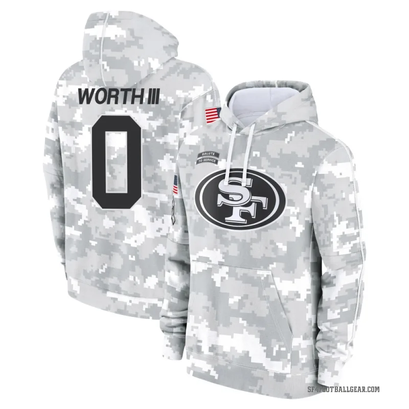 Larry Worth III Youth Camo San Francisco 49ers Arctic 2024 Salute to Service Club Fleece Pullover Hoodie