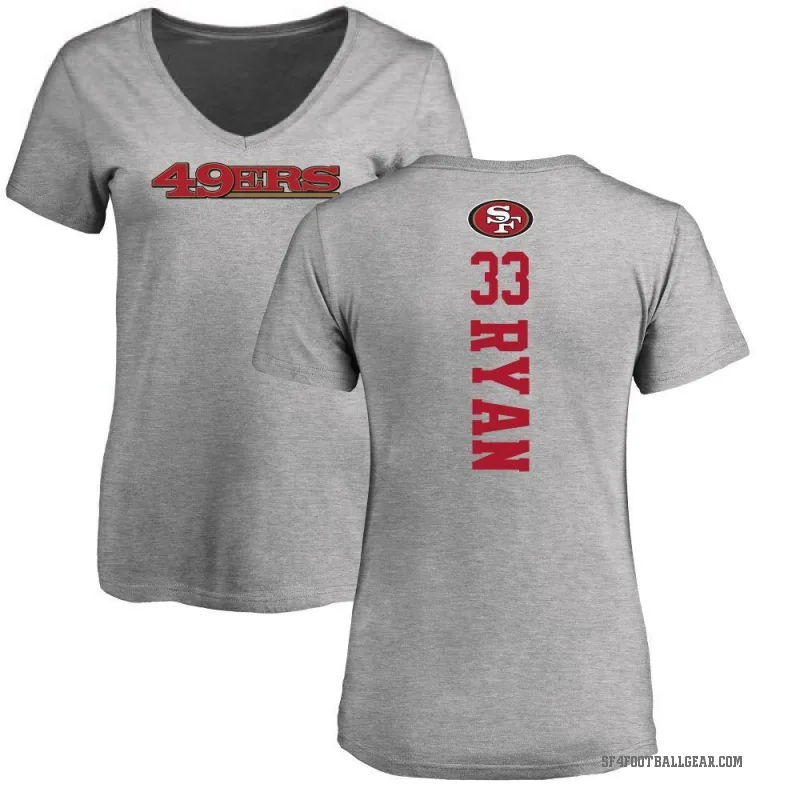 Logan Ryan Women's Ash San Francisco 49ers Backer V-Neck T-Shirt -