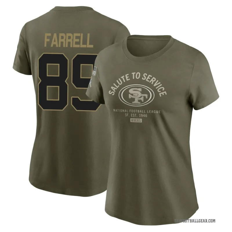 Luke Farrell Women's Olive San Francisco 49ers 2025 Salute to Service Sideline T-Shirt