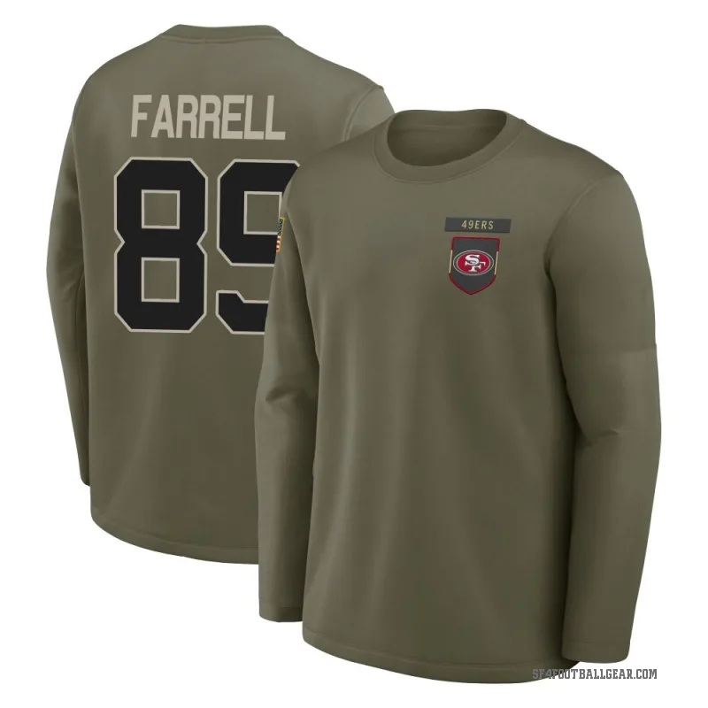 Luke Farrell Youth Olive San Francisco 49ers 2025 Salute to Service Sideline Coaches Long Sleeve T-Shirt