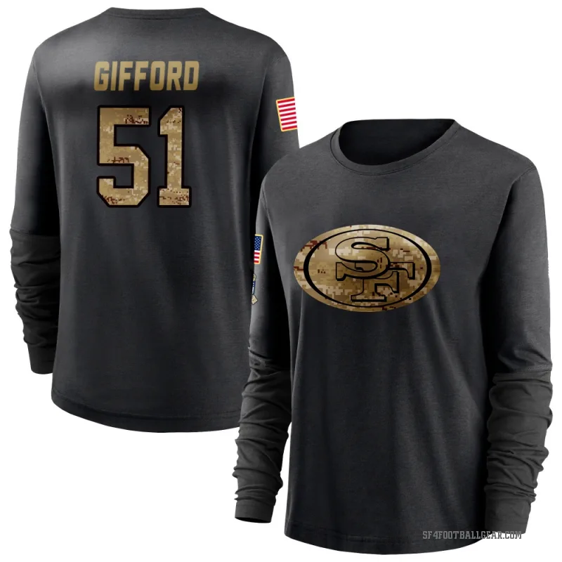 Luke Gifford Women's Black San Francisco 49ers 2020 Salute To Service Sideline Performance Long Sleeve T-Shirt