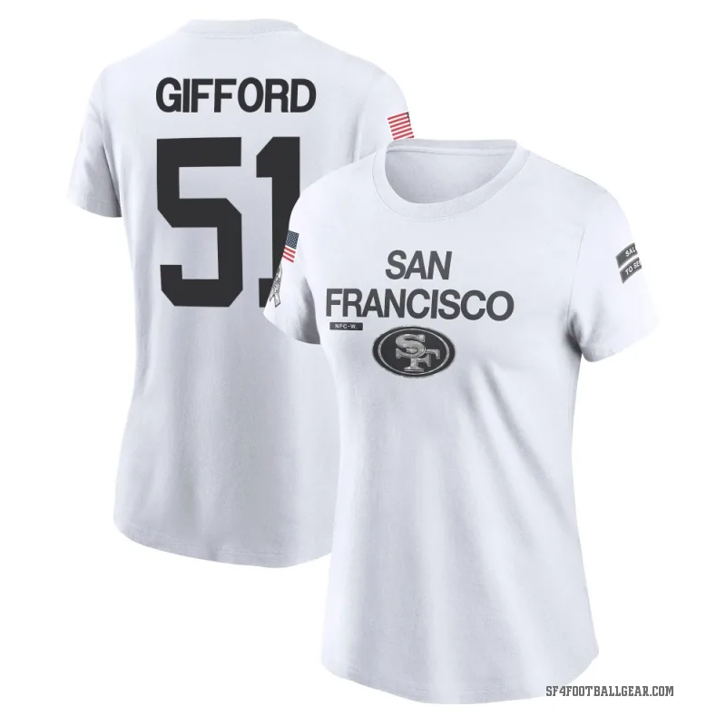 Luke Gifford Women's White San Francisco 49ers 2024 Salute to Service Performance T-Shirt