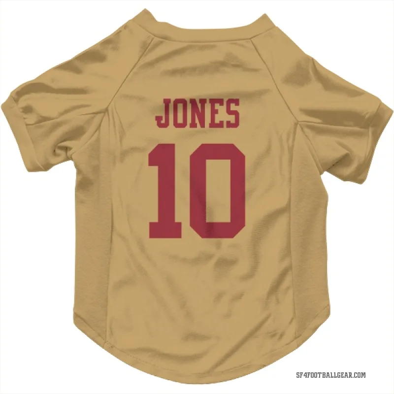 Mac Jones  Gold San Francisco 49ers  Cat & Dog Pet Jersey