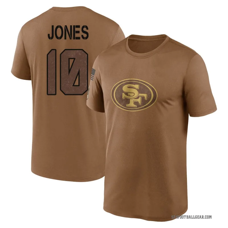 Mac Jones Men's Brown San Francisco 49ers 2023 Salute To Service Performance T-Shirt