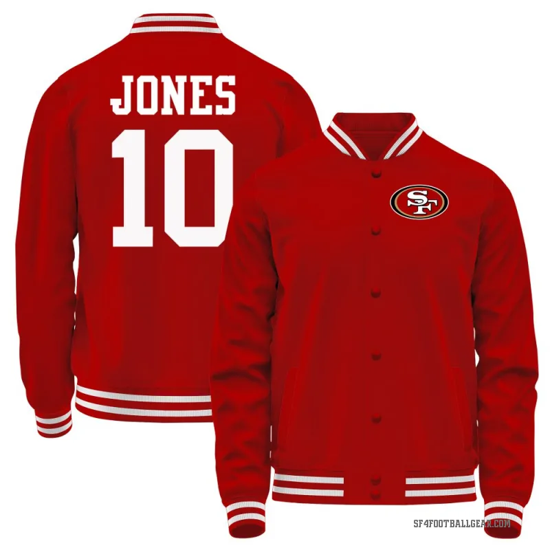 Mac Jones Men's Red San Francisco 49ers Full-Snap Jacket