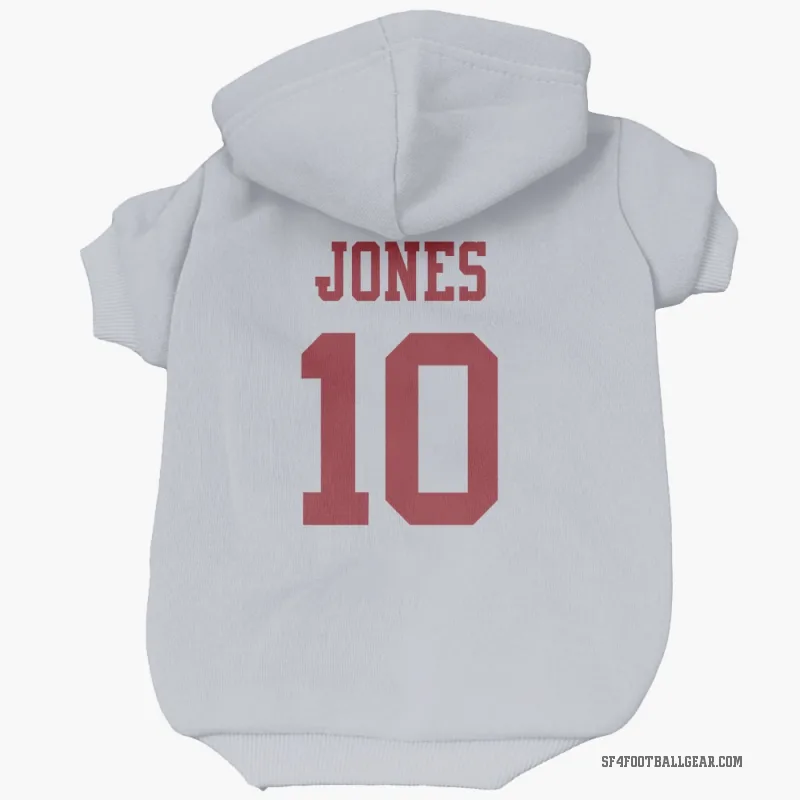 Mac Jones  White San Francisco 49ers  Cat & Dog Pet Hoodie