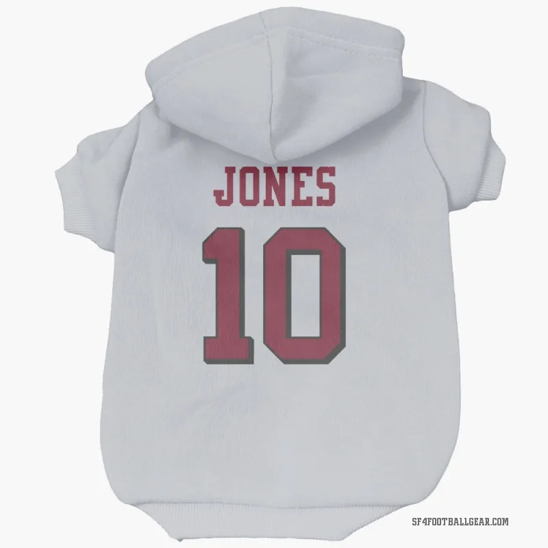 Mac Jones  White San Francisco 49ers  Rush Cat & Dog Pet Hoodie