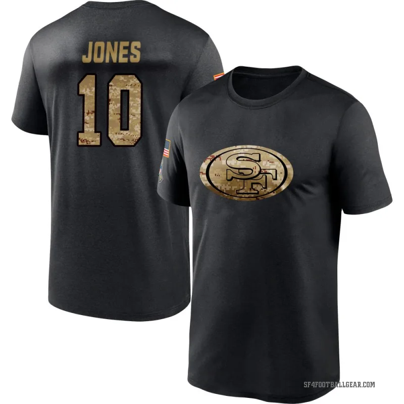 Mac Jones Youth Black San Francisco 49ers 2020 Salute To Service Performance T-Shirt