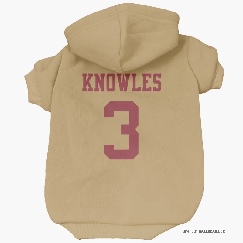 Malik Knowles  Gold San Francisco 49ers  Cat & Dog Pet Hoodie