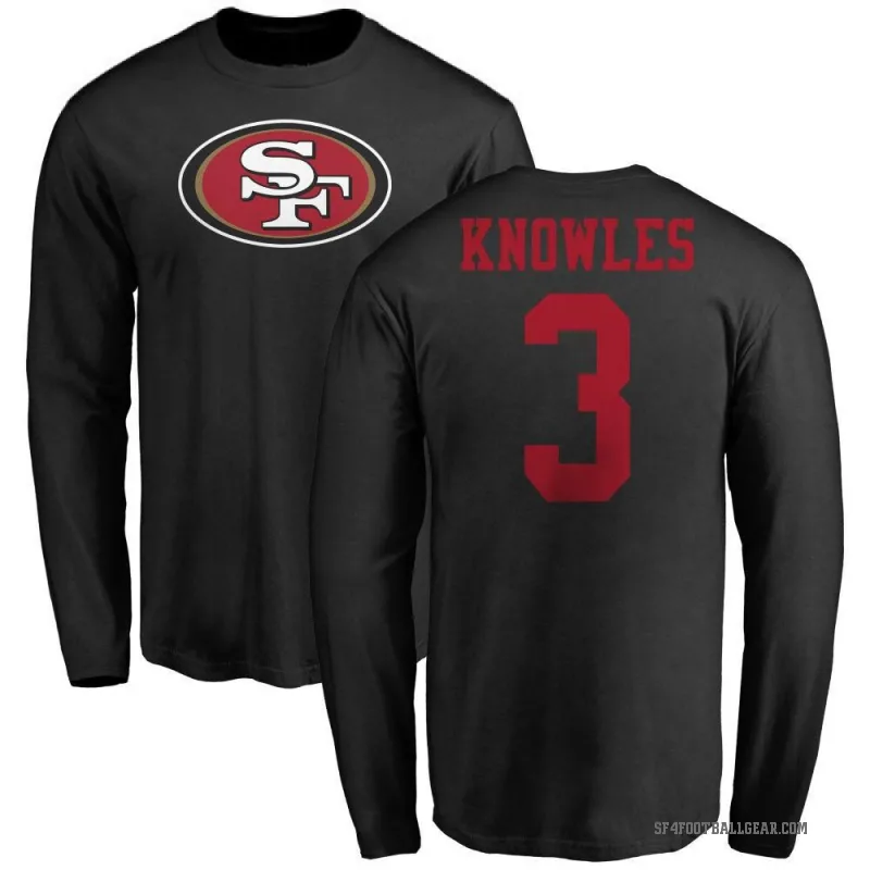 Malik Knowles Youth Black San Francisco 49ers Logo Long Sleeve T-Shirt -