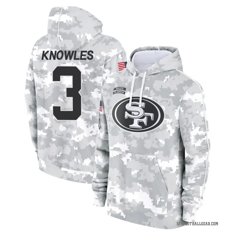 Malik Knowles Youth Camo San Francisco 49ers Arctic 2024 Salute to Service Club Fleece Pullover Hoodie