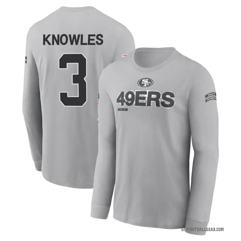 Malik Knowles Youth Gray San Francisco 49ers 2024 Salute to Service Long Sleeve T-Shirt