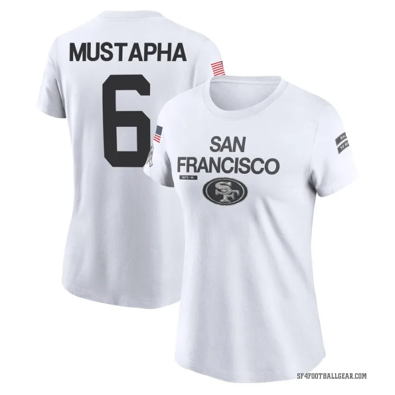 Malik Mustapha Women's White San Francisco 49ers 2024 Salute to Service Performance T-Shirt