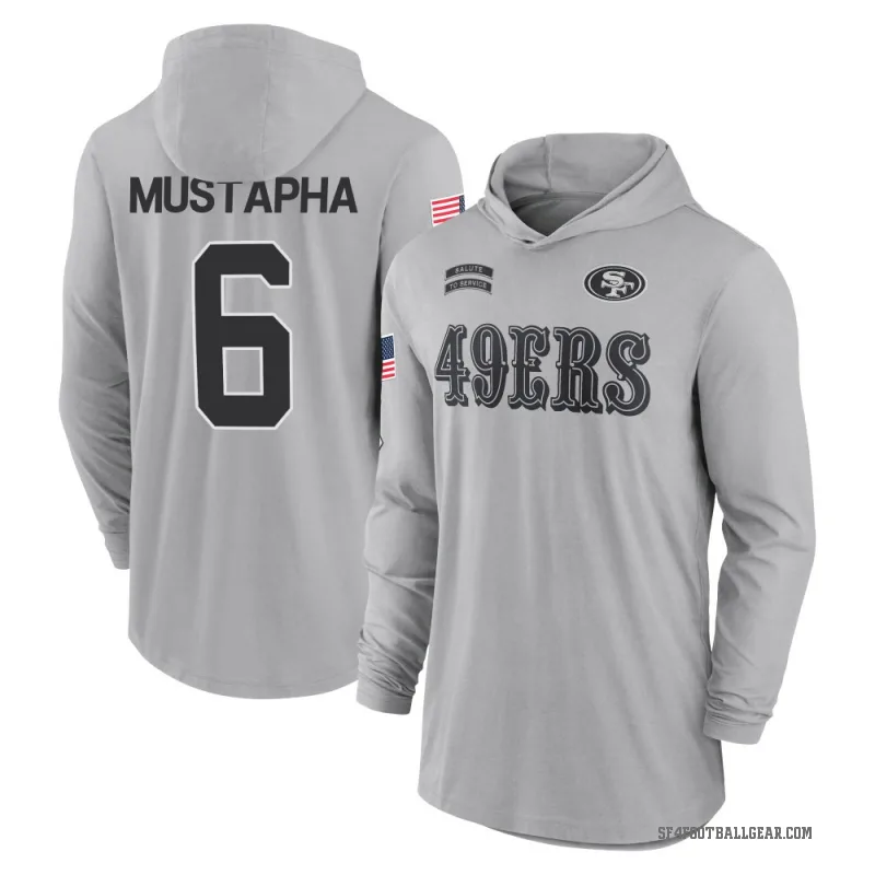 Malik Mustapha Youth Gray San Francisco 49ers 2024 Salute to Service Lightweight Performance Long Sleeve Hooded T-Shirt