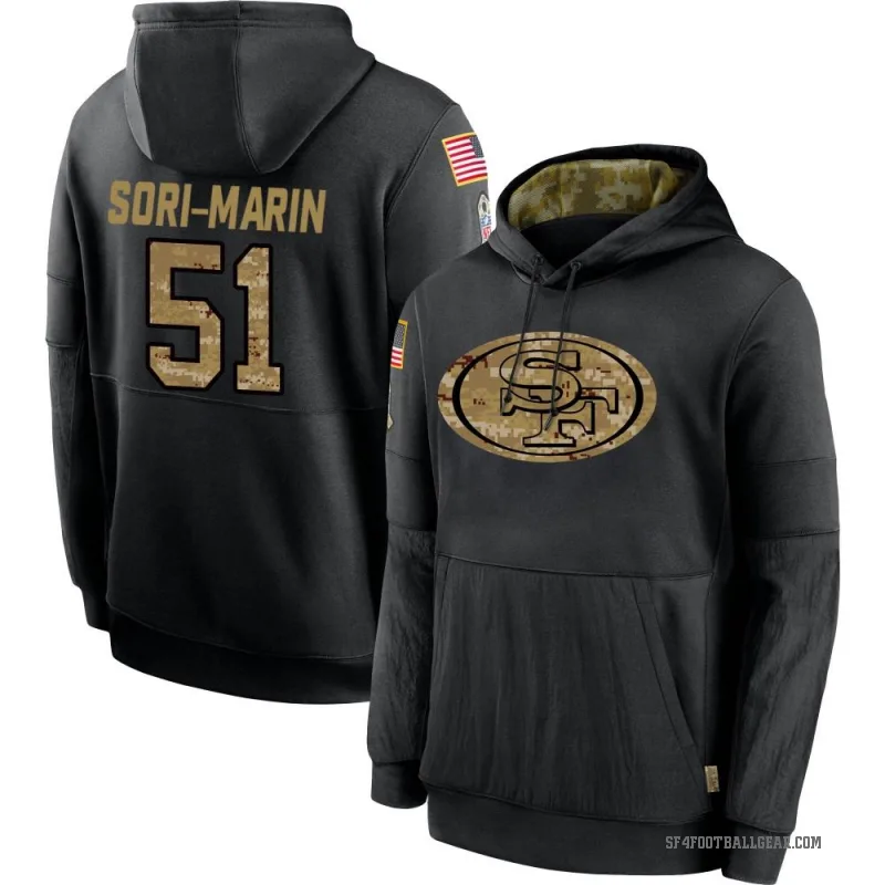 Mariano Sori-Marin Men's Black San Francisco 49ers 2020 Salute to Service Sideline Performance Pullover Hoodie