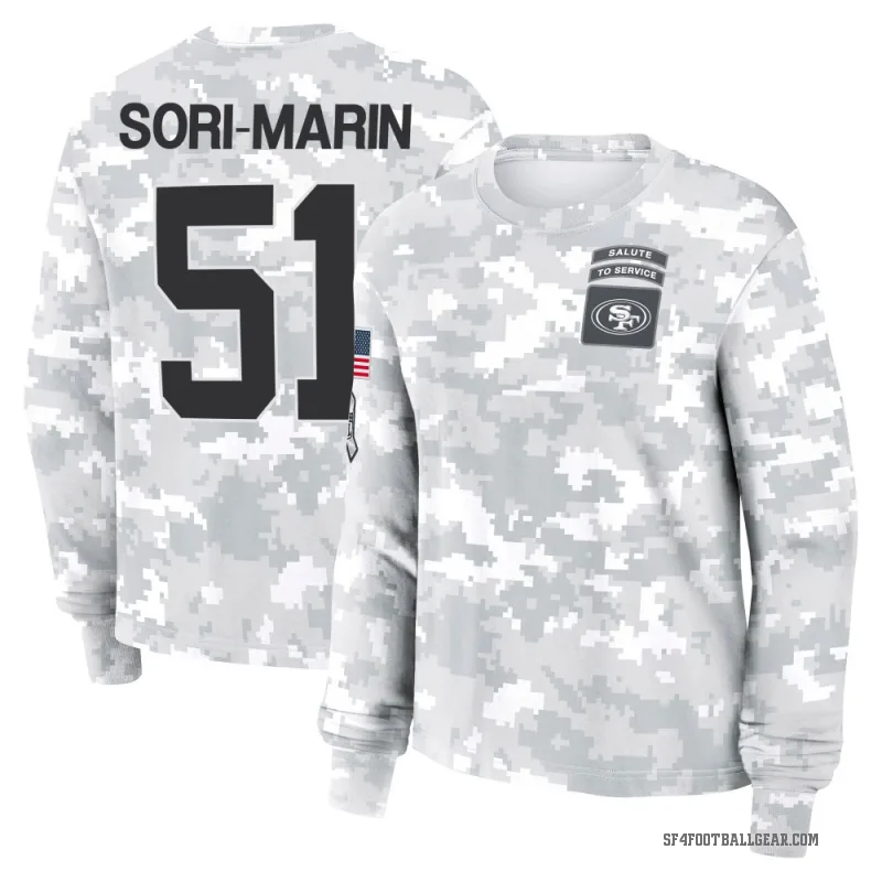 Mariano Sori-Marin Women's Camo San Francisco 49ers Arctic 2024 Salute to Service Long Sleeve T-Shirt