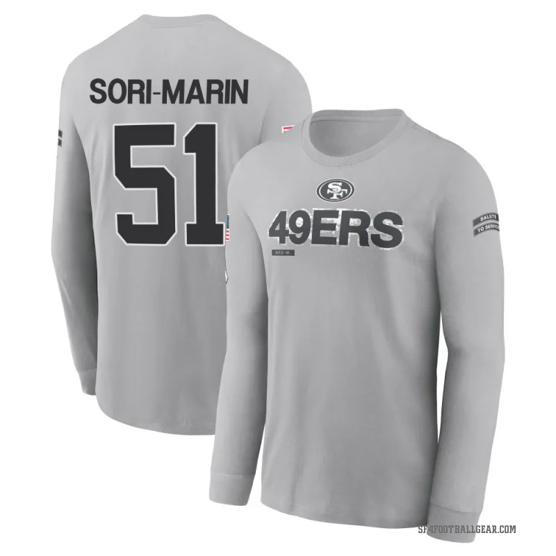 Mariano Sori-Marin Youth Gray San Francisco 49ers 2024 Salute to Service Long Sleeve T-Shirt