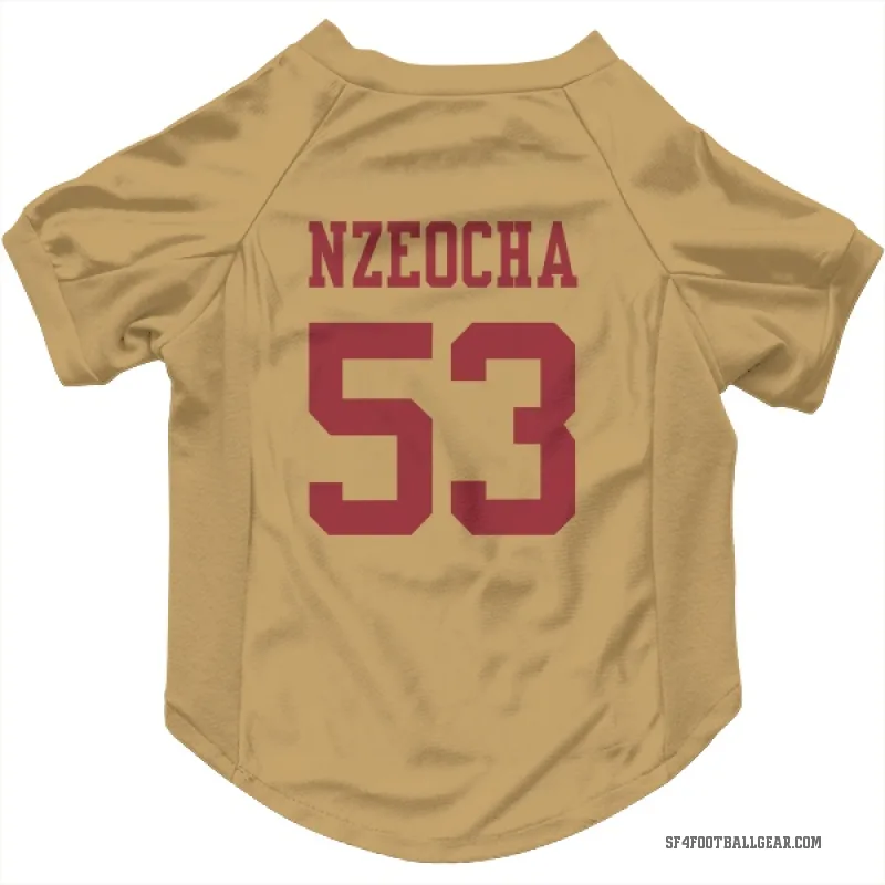 Mark Nzeocha  Gold San Francisco 49ers  Cat & Dog Pet Jersey