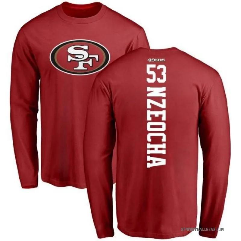 Mark Nzeocha Men's Red San Francisco 49ers Backer Long Sleeve T-Shirt -