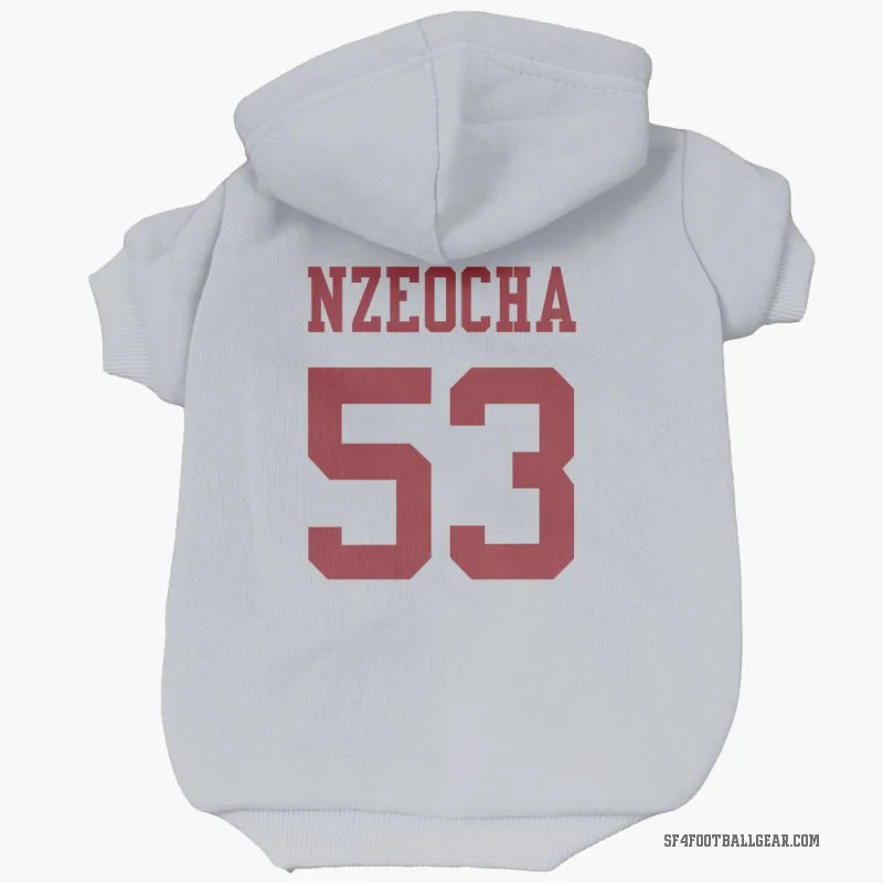 Mark Nzeocha  White San Francisco 49ers  Cat & Dog Pet Hoodie